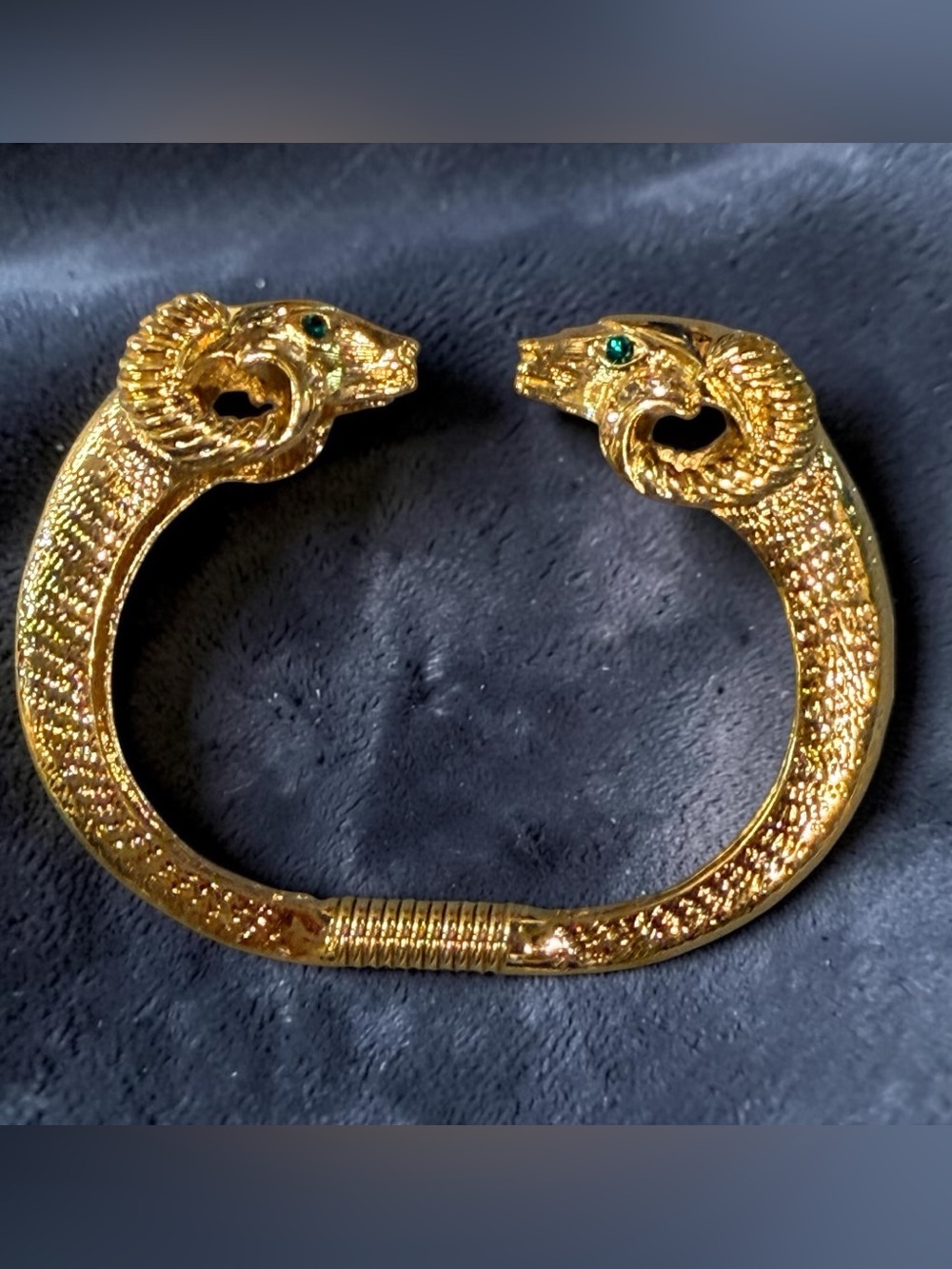 Vintage KJL (Kenneth Jay Lane) for Avon "Double Ram's Head" Clamper Bracelet